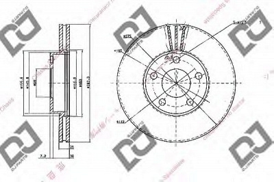 DJ PARTS bd1848 -  Тормозной диск